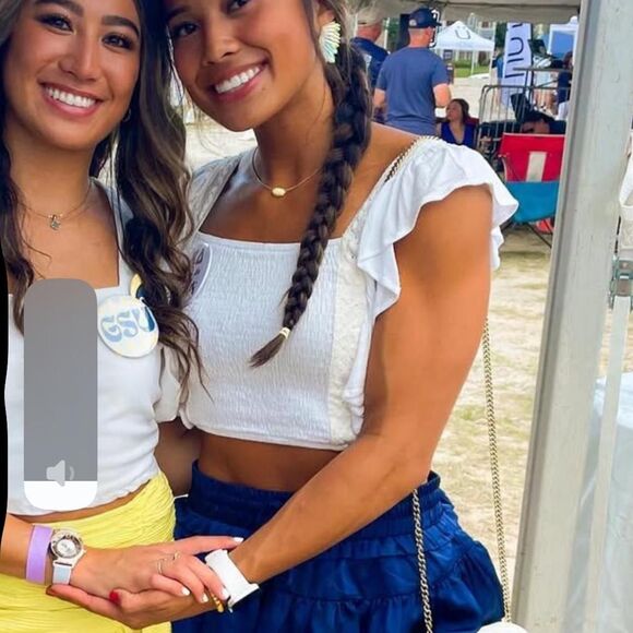 Ruffle Sleeves Smocked Crop Top Gameday Lace Preppy Women's White Blouse - Picture 2 of 3